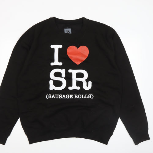 LB Men's Black I Love SR Sausage Rolls Sweatshirt XL Pullover