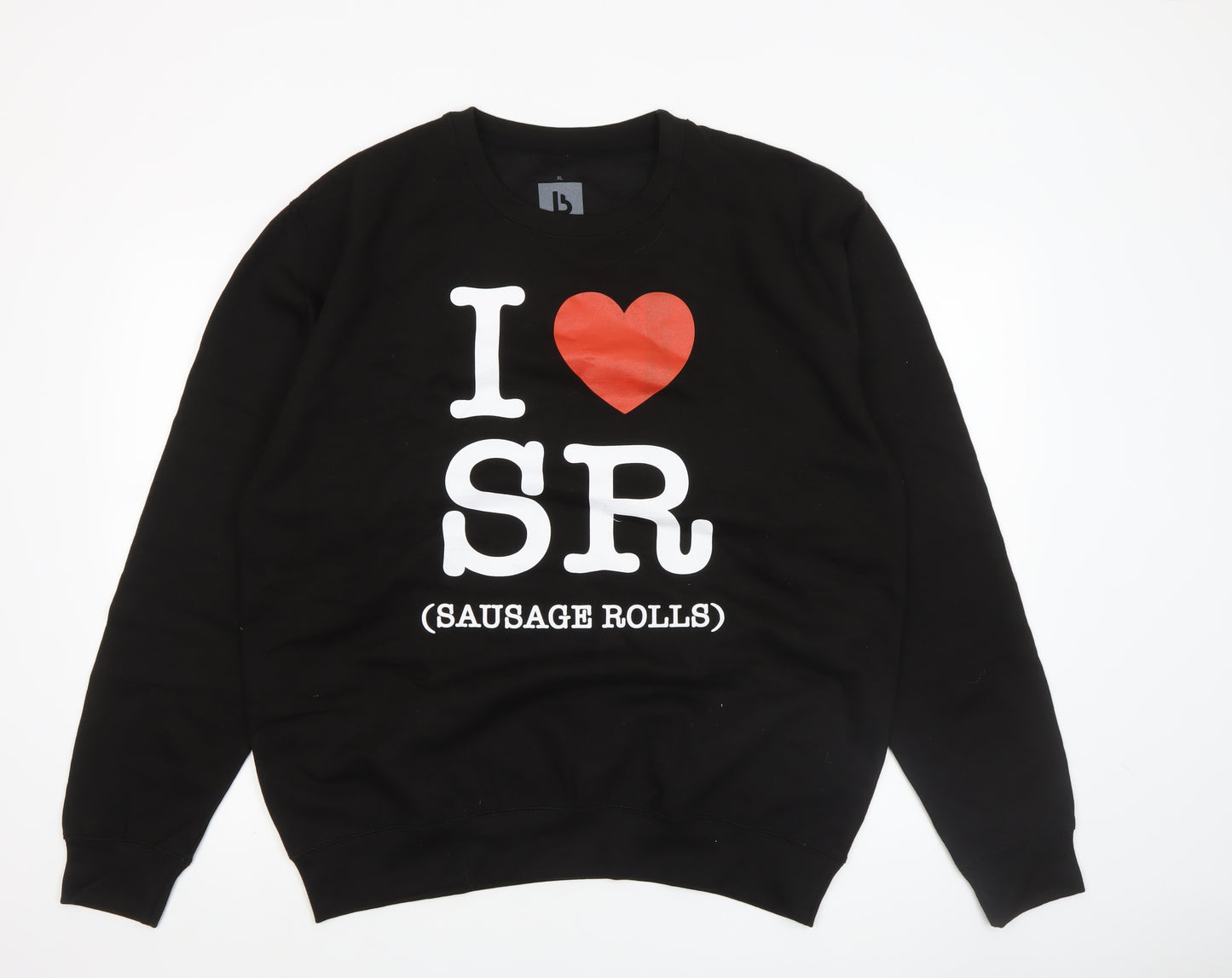 LB Men's Black I Love SR Sausage Rolls Sweatshirt XL Pullover