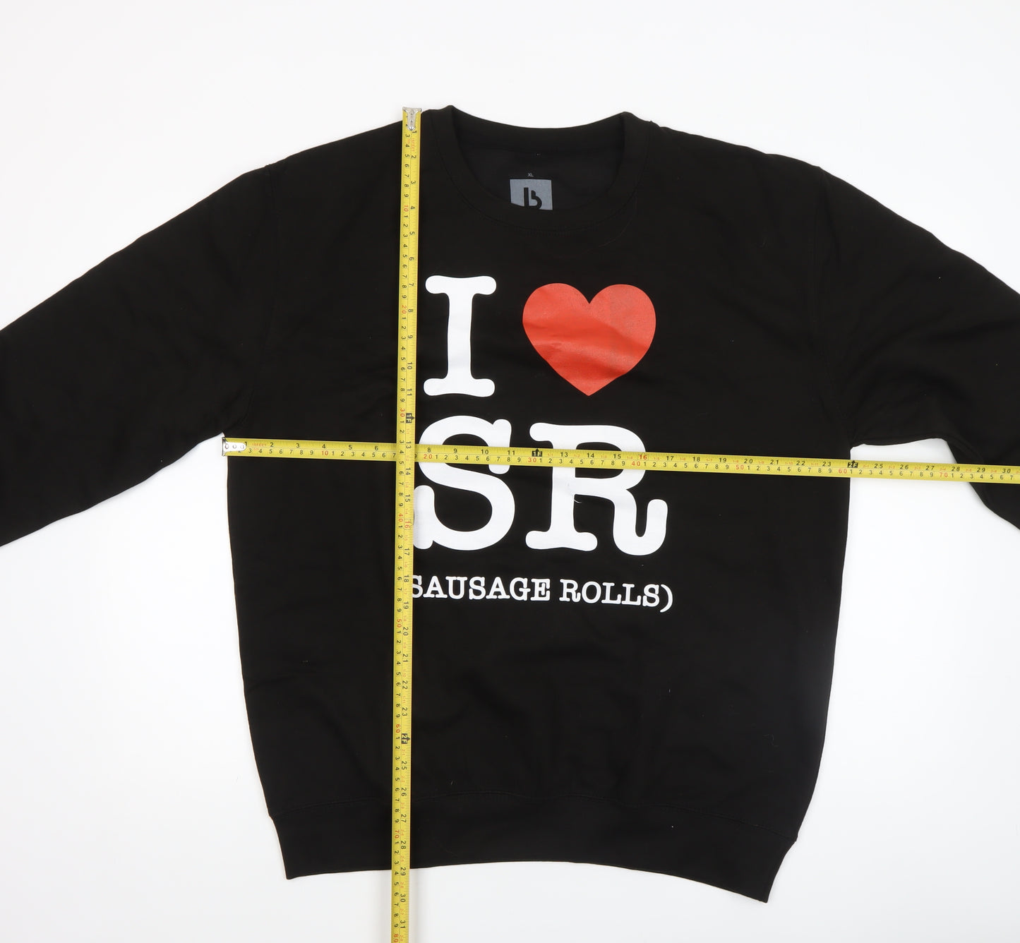 LB Men's Black I Love SR Sausage Rolls Sweatshirt XL Pullover