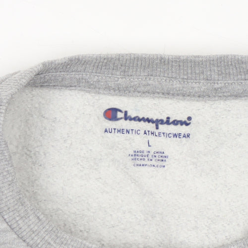 Champion Women’s Grey Crew Neck Pullover Sweatshirt Size L