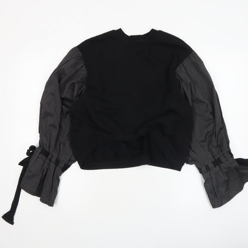 ASOS Womens Black Contrast Sleeve Tunic Blouse Size 6