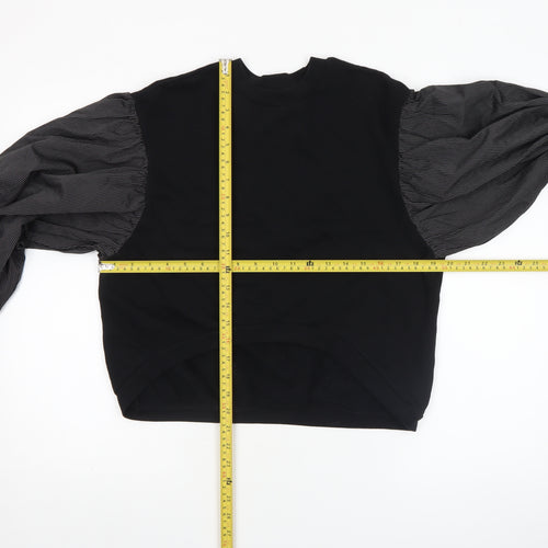 ASOS Womens Black Contrast Sleeve Tunic Blouse Size 6
