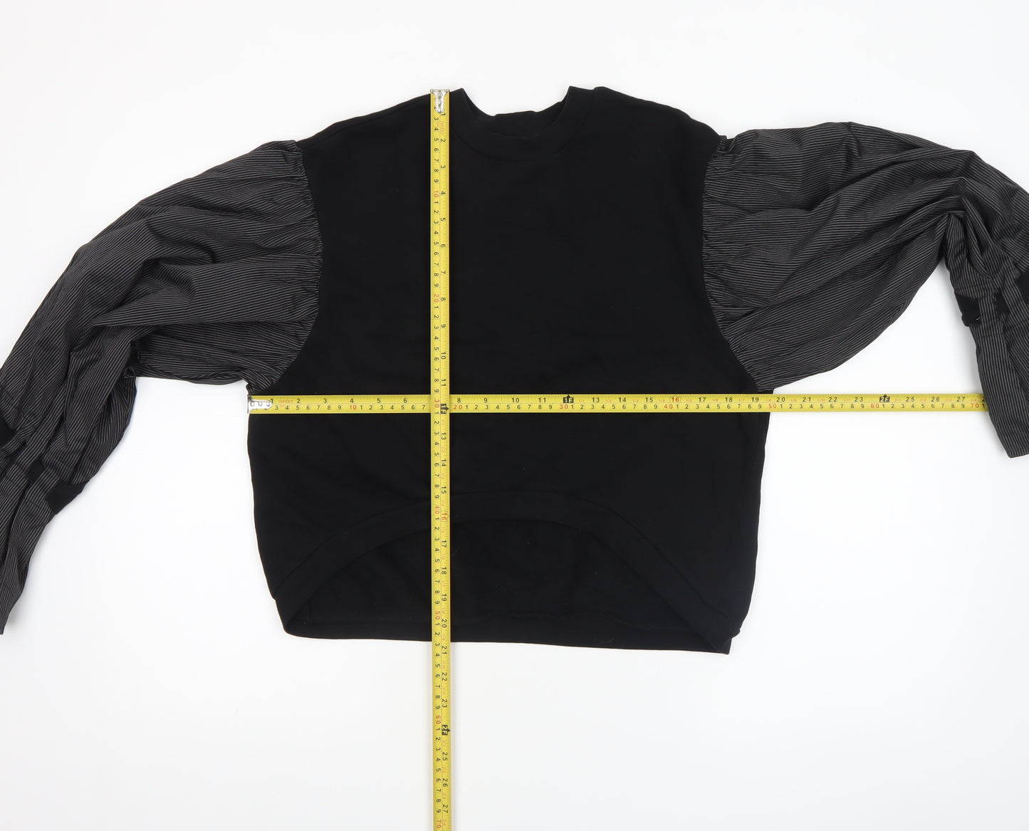 ASOS Womens Black Contrast Sleeve Tunic Blouse Size 6