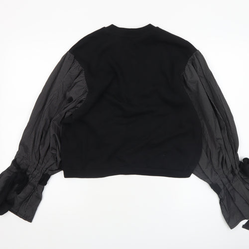 ASOS Womens Black Contrast Sleeve Tunic Blouse Size 6