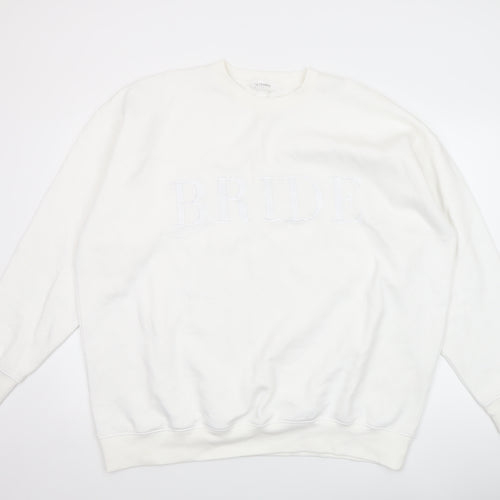 Six Stories Unisex White Bride Pullover Sweatshirt 2XL