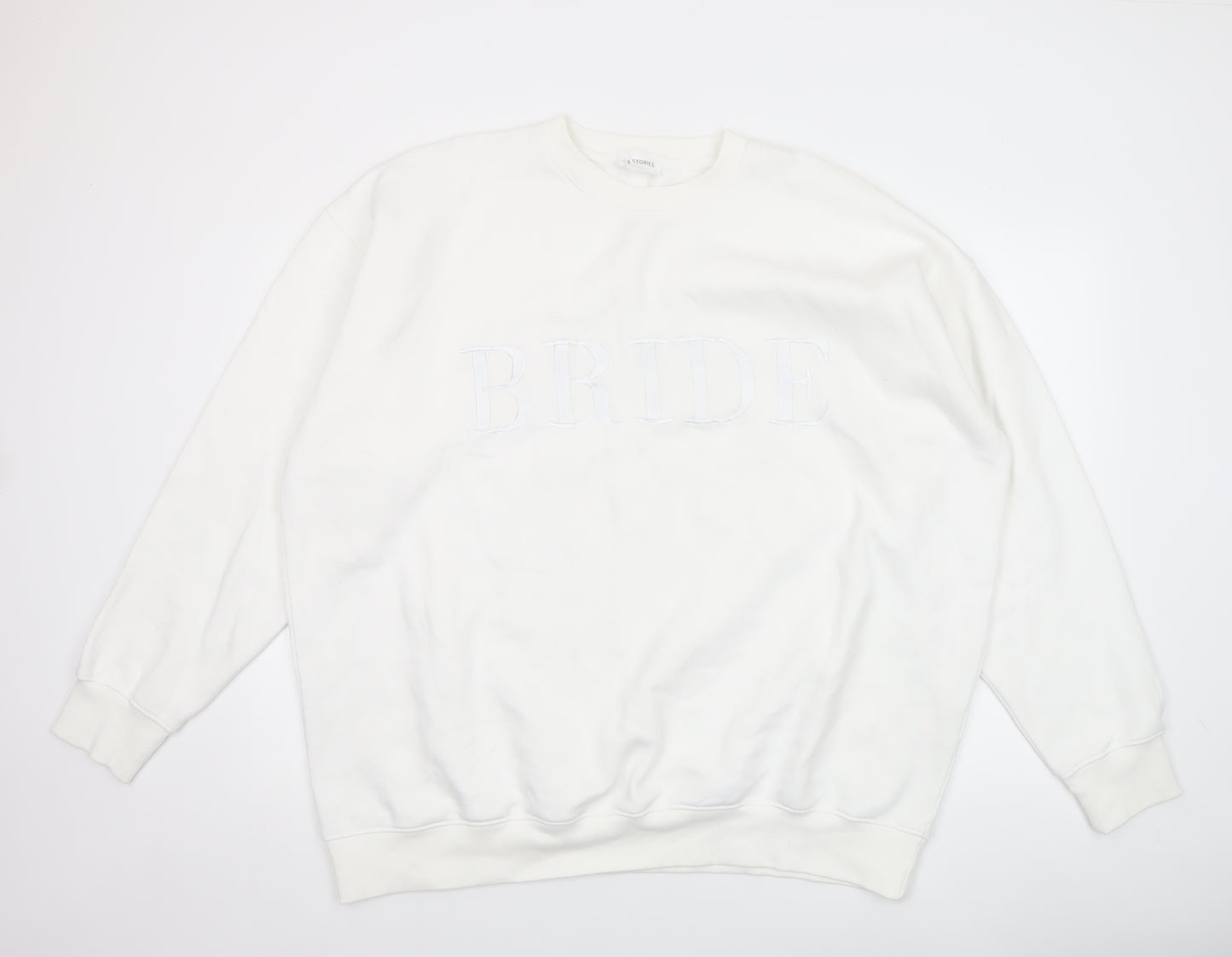 Six Stories Unisex White Bride Pullover Sweatshirt 2XL