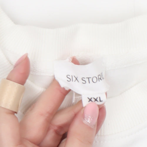 Six Stories Unisex White Bride Pullover Sweatshirt 2XL