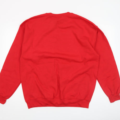 Gildan Men's Red Christmas Graphic Pullover Sweatshirt Size L