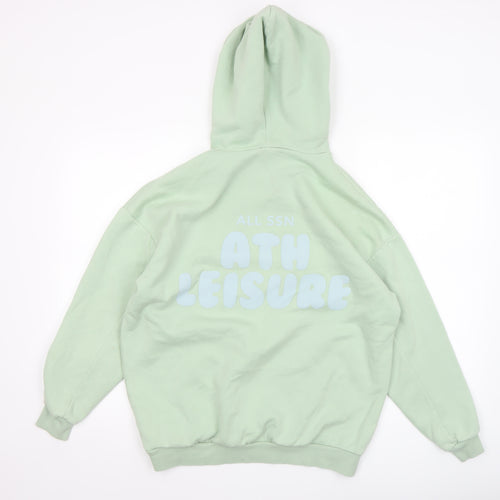 Boohoo Womens Mint Green XS Pullover Hoodie - Graphic Print Athleisure