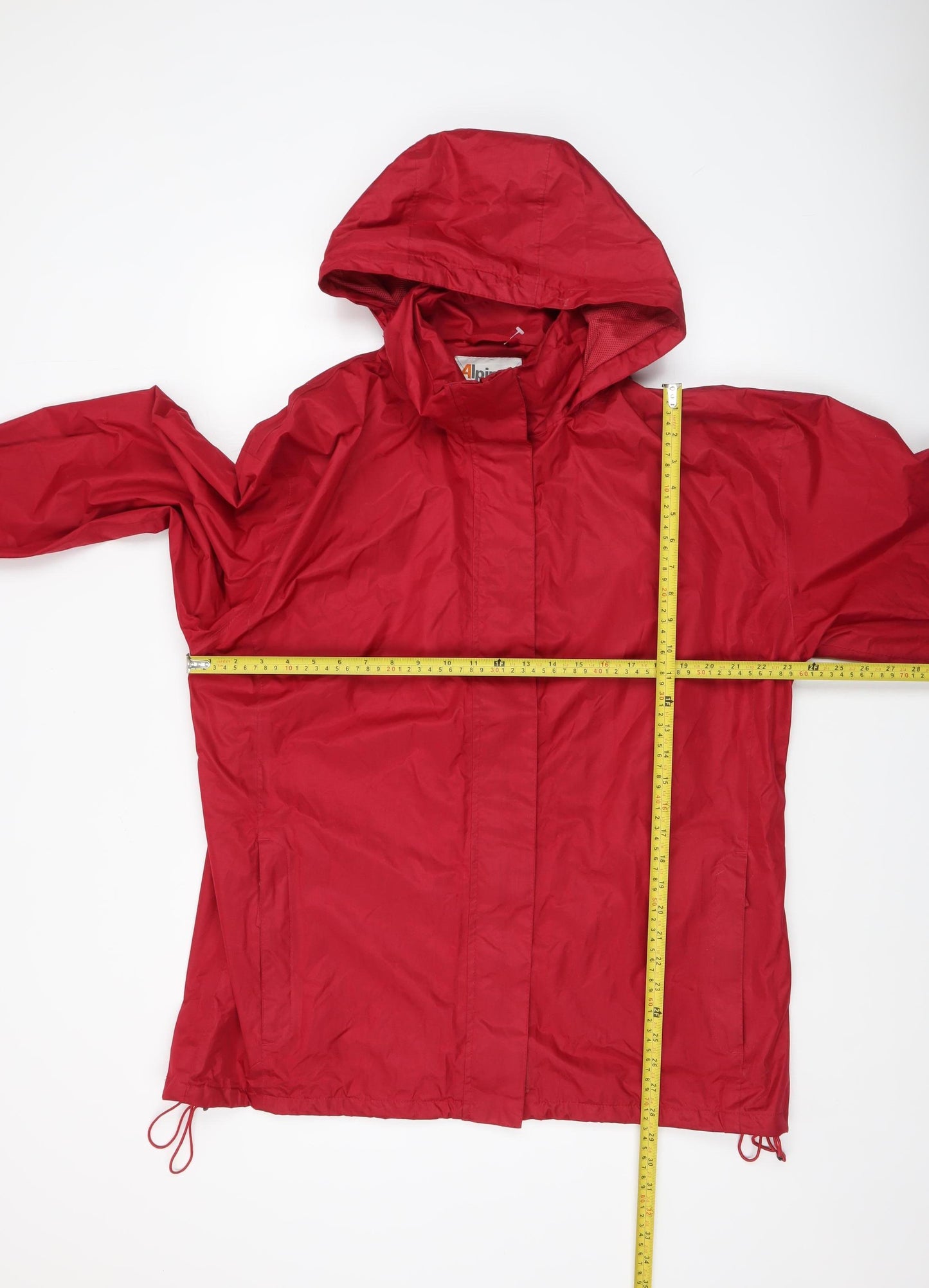Alpine Trek Men's Red Waterproof Hooded Jacket Size L