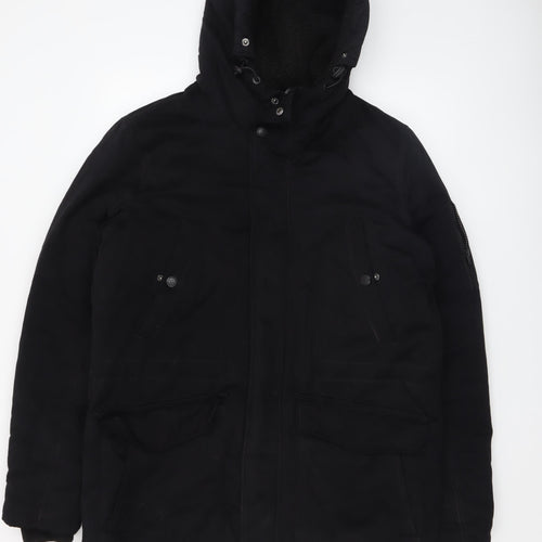2nd Chapter Men's Black M Hooded Parka Jacket Lined Winter Coat