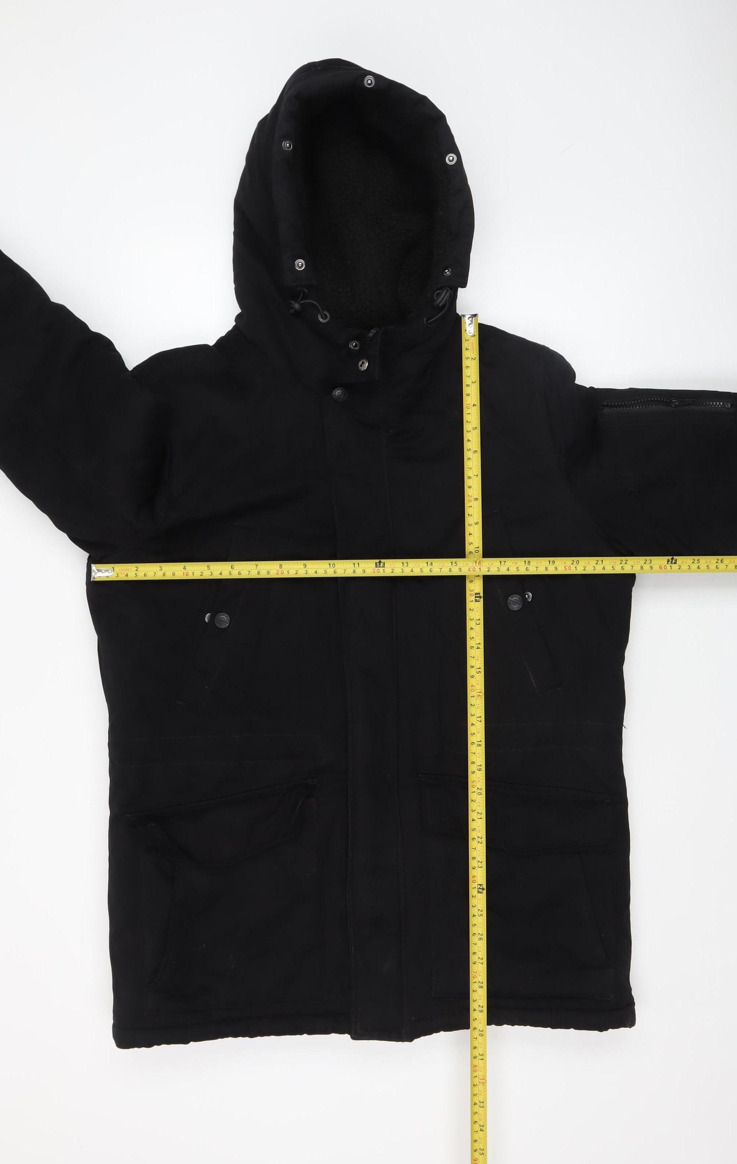 2nd Chapter Men's Black M Hooded Parka Jacket Lined Winter Coat