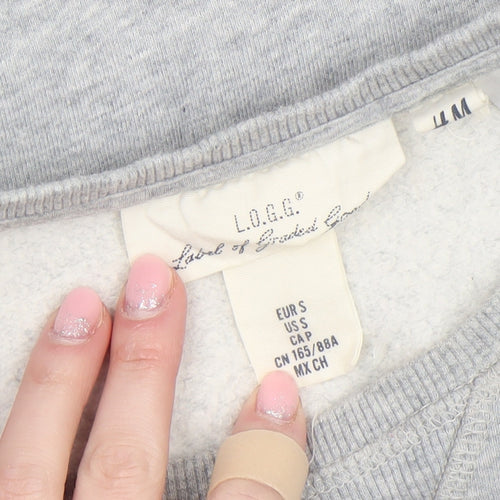 H&M LOGG Womens Grey Bambi Sweatshirt Small Cotton Crew Neck