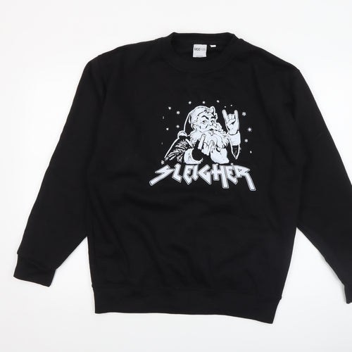 UCC Men's Black Christmas Rock Graphic Sweatshirt Size M