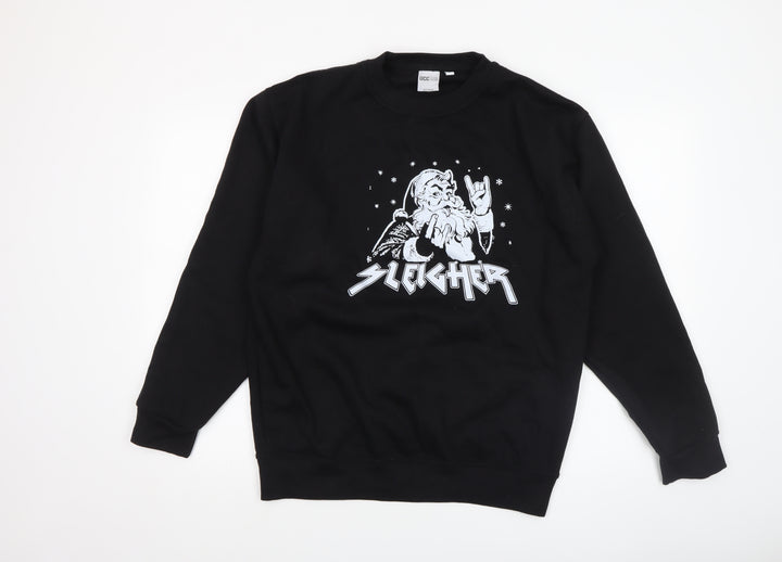 UCC Men's Black Christmas Rock Graphic Sweatshirt Size M
