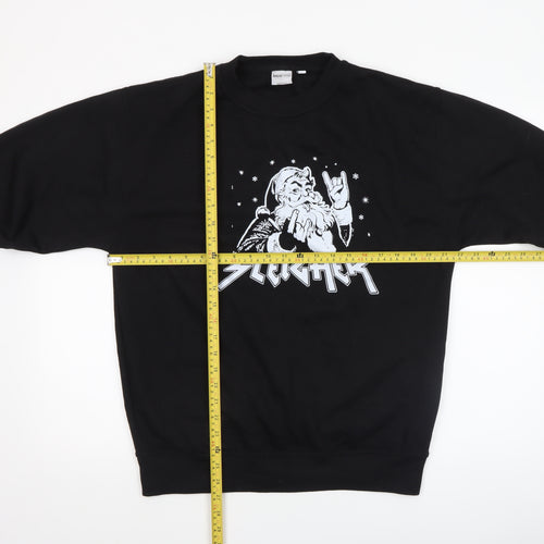 UCC Men's Black Christmas Rock Graphic Sweatshirt Size M