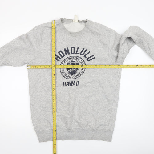 H&M Mens Grey Graphic Honolulu Hawaii Sweatshirt Size S Pullover