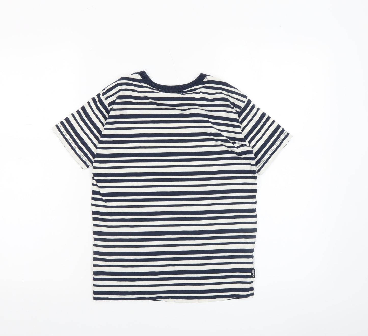 Superdry Womens Blue Striped Cotton T-Shirt Size 6