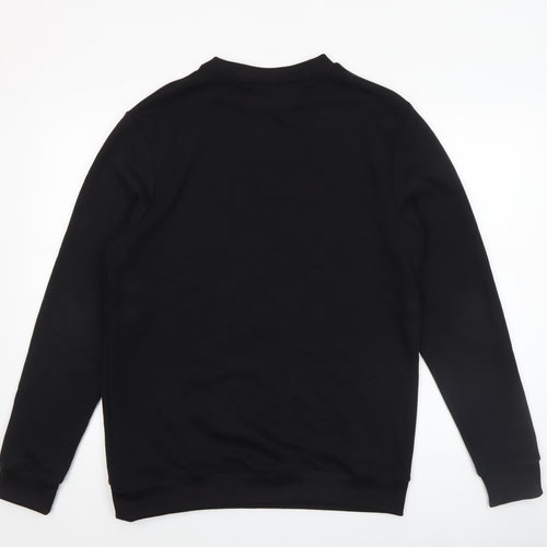 boohooMAN Men’s Black Embroidered Logo Sweatshirt Medium