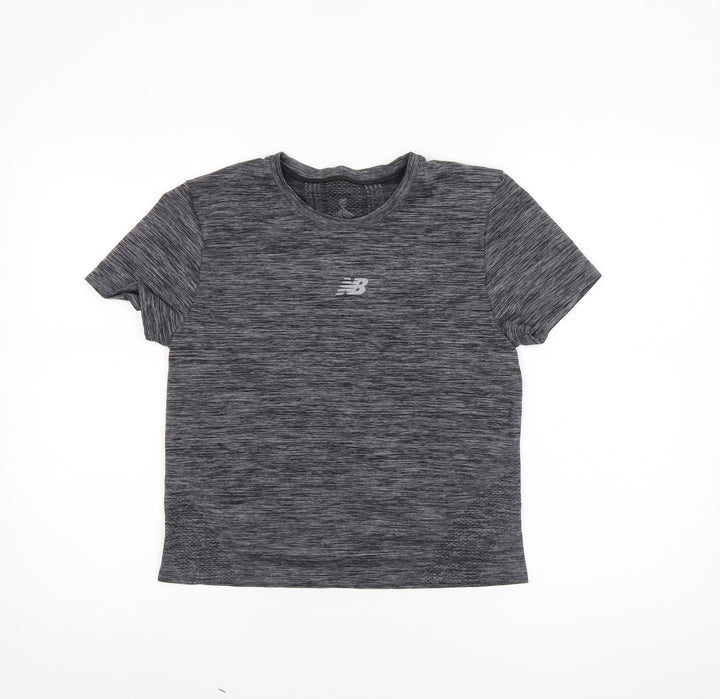 New Balance Women's Grey Short Sleeve Activewear T-Shirt - Size S