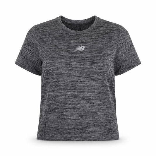 New Balance Women's Grey Short Sleeve Activewear T-Shirt - Size S