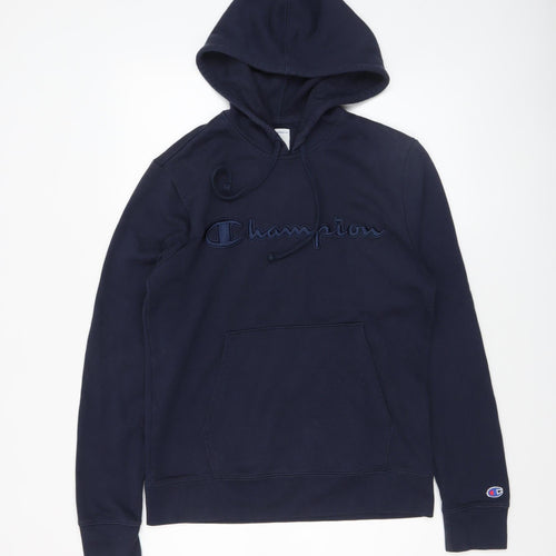 Champion Men's Blue Pullover Hoodie Size S Embroidered Logo Sweatshirt