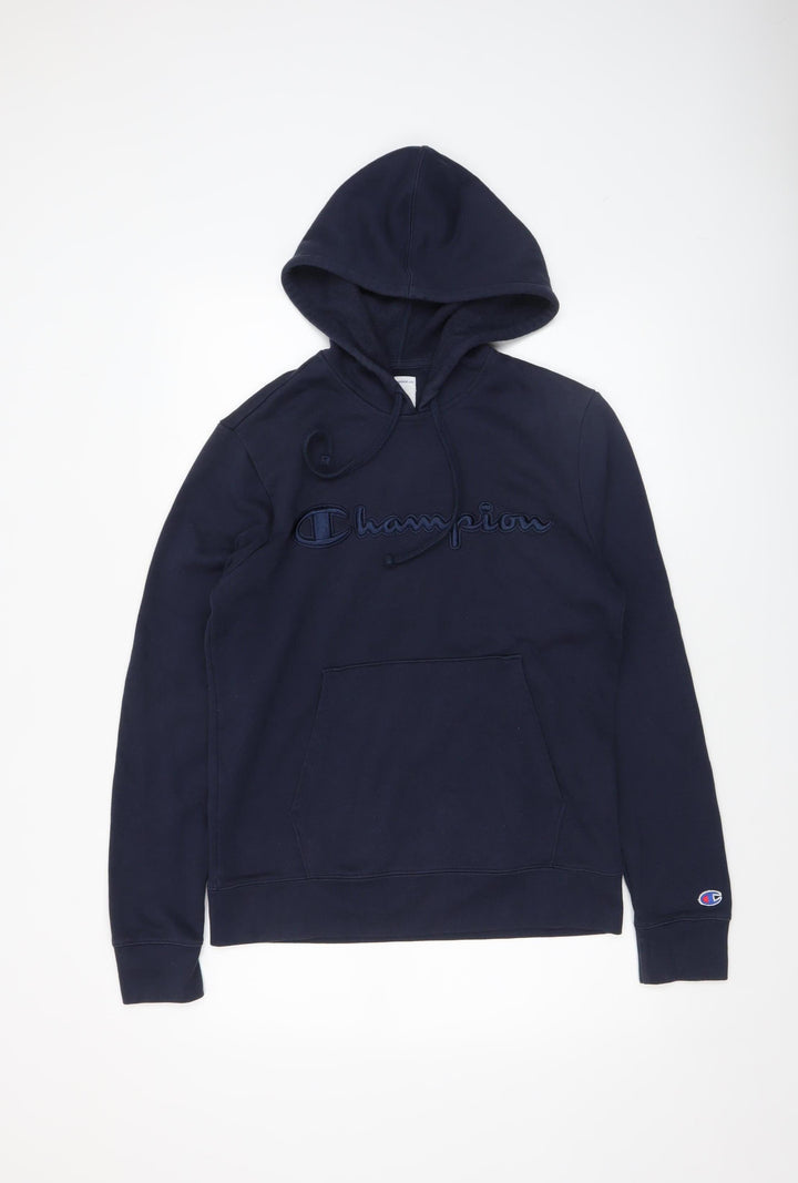 Champion Men's Blue Pullover Hoodie Size S Embroidered Logo Sweatshirt