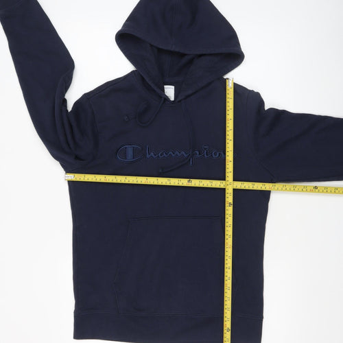 Champion Men's Blue Pullover Hoodie Size S Embroidered Logo Sweatshirt