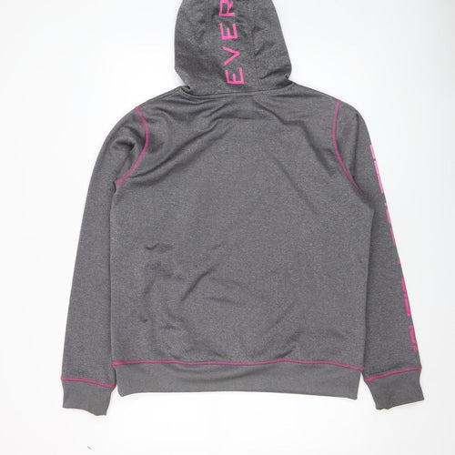 Everlast Womens Grey Pink Hooded Pullover Sweatshirt Size 16