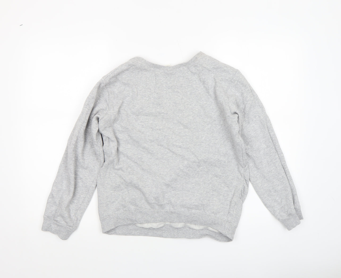 H&M MAMA Women's Grey Embellished Pullover Sweatshirt Size 8 Cotton Blend