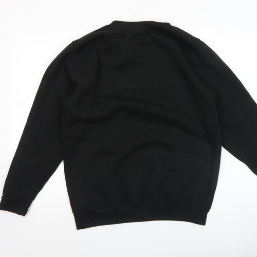 Uneek Mens Black Christmas Graphic Pullover Sweatshirt Size M