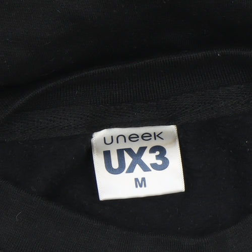Uneek Mens Black Christmas Graphic Pullover Sweatshirt Size M