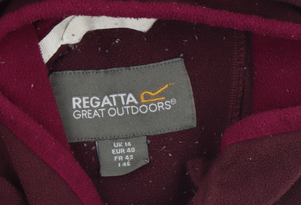 Regatta Women's Red Fleece Full Zip Jacket Size 14 Outdoor Hiking
