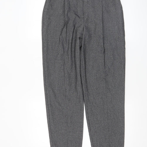 George Women’s Grey Pleated High Rise Tapered Trousers Size 8