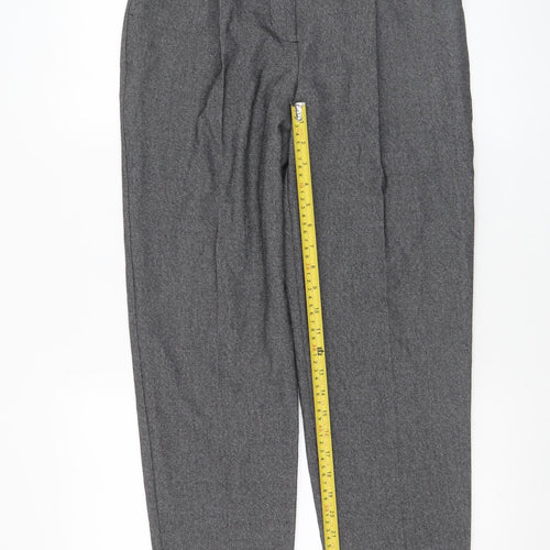 George Women’s Grey Pleated High Rise Tapered Trousers Size 8