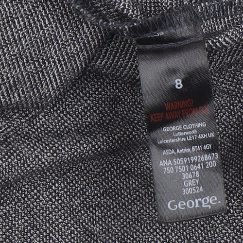 George Women’s Grey Pleated High Rise Tapered Trousers Size 8