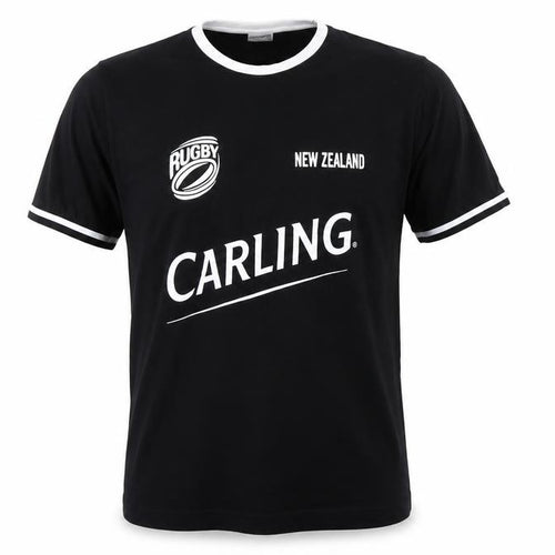 Carling Mens Black Rugby Sports Graphic Cotton T-Shirt Size L