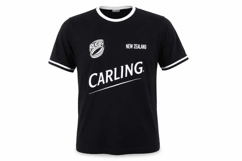 Carling Mens Black Rugby Sports Graphic Cotton T-Shirt Size L