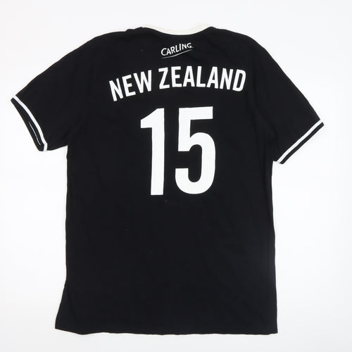 Carling Mens Black Rugby Sports Graphic Cotton T-Shirt Size L