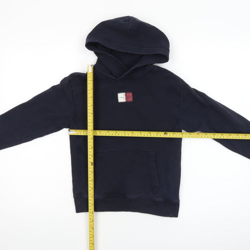 Tommy Hilfiger Boys Navy Hoodie 122cm 100% Cotton Pullover Logo Design