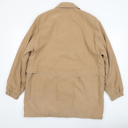 Klass Collection Womens Beige Button Up Lined Mid-Length Coat Size 16