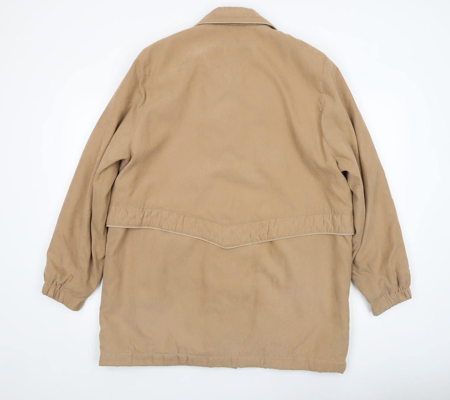 Klass Collection Womens Beige Button Up Lined Mid-Length Coat Size 16