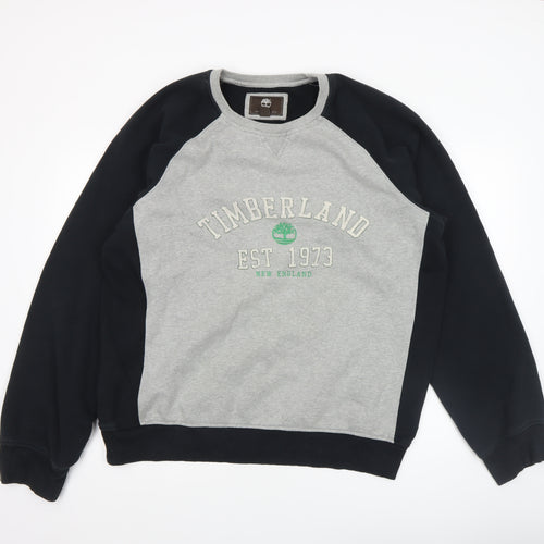 Timberland Men's Grey 2XL Regular Fit Logo Crew Neck Sweatshirt