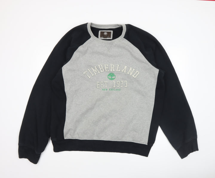 Timberland Men's Grey 2XL Regular Fit Logo Crew Neck Sweatshirt