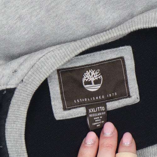 Timberland Men's Grey 2XL Regular Fit Logo Crew Neck Sweatshirt