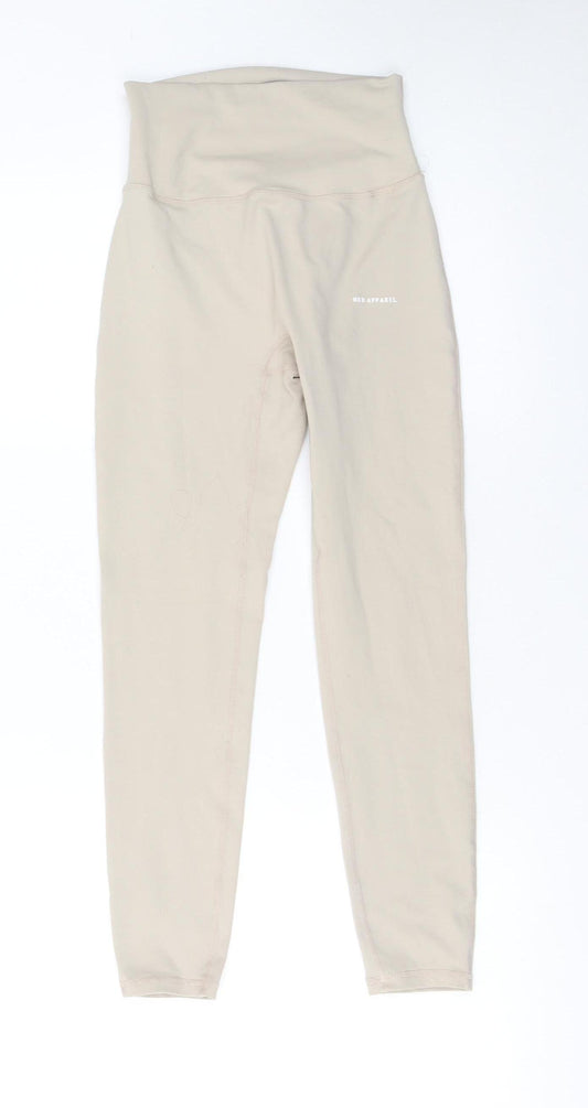 NKD Apparel Womens Beige XS High Waist Stretch Leggings