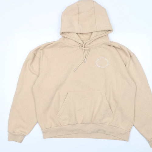 Pink Soda Sport Women Beige Hoodie UK 14 Pullover Cotton Blend