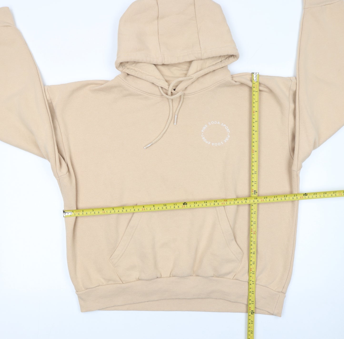 Pink Soda Sport Women Beige Hoodie UK 14 Pullover Cotton Blend