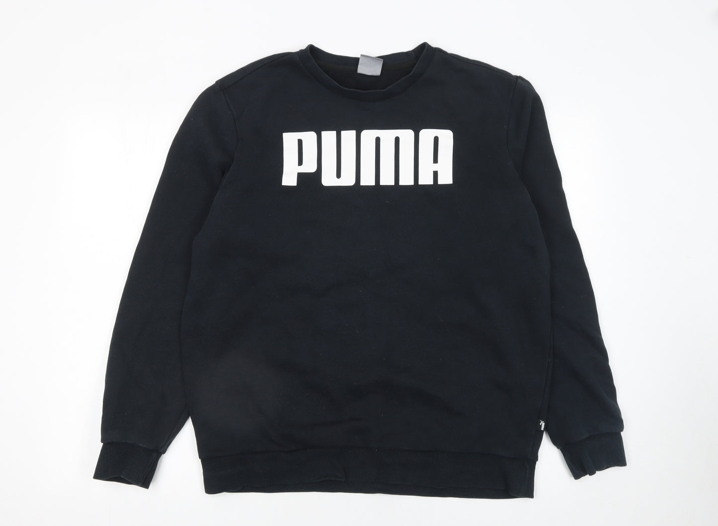 Puma Men's Black L Pullover Sweatshirt Crew Neck Logo Jumper