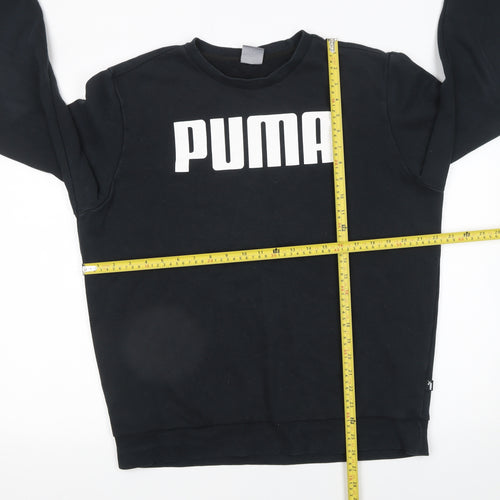 Puma Men's Black L Pullover Sweatshirt Crew Neck Logo Jumper